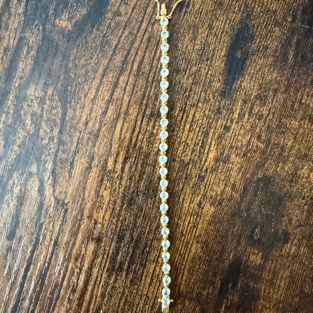 Dorsey SEDGWICK, 2-PRONG, LAB-GROWN WHITE SAPPHIRE GOLD RIVIÈRE BRACELET